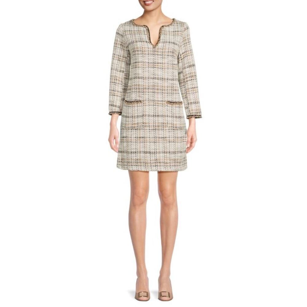 MAX STUDIO
Plaid Tweed Mini Dress Size Small